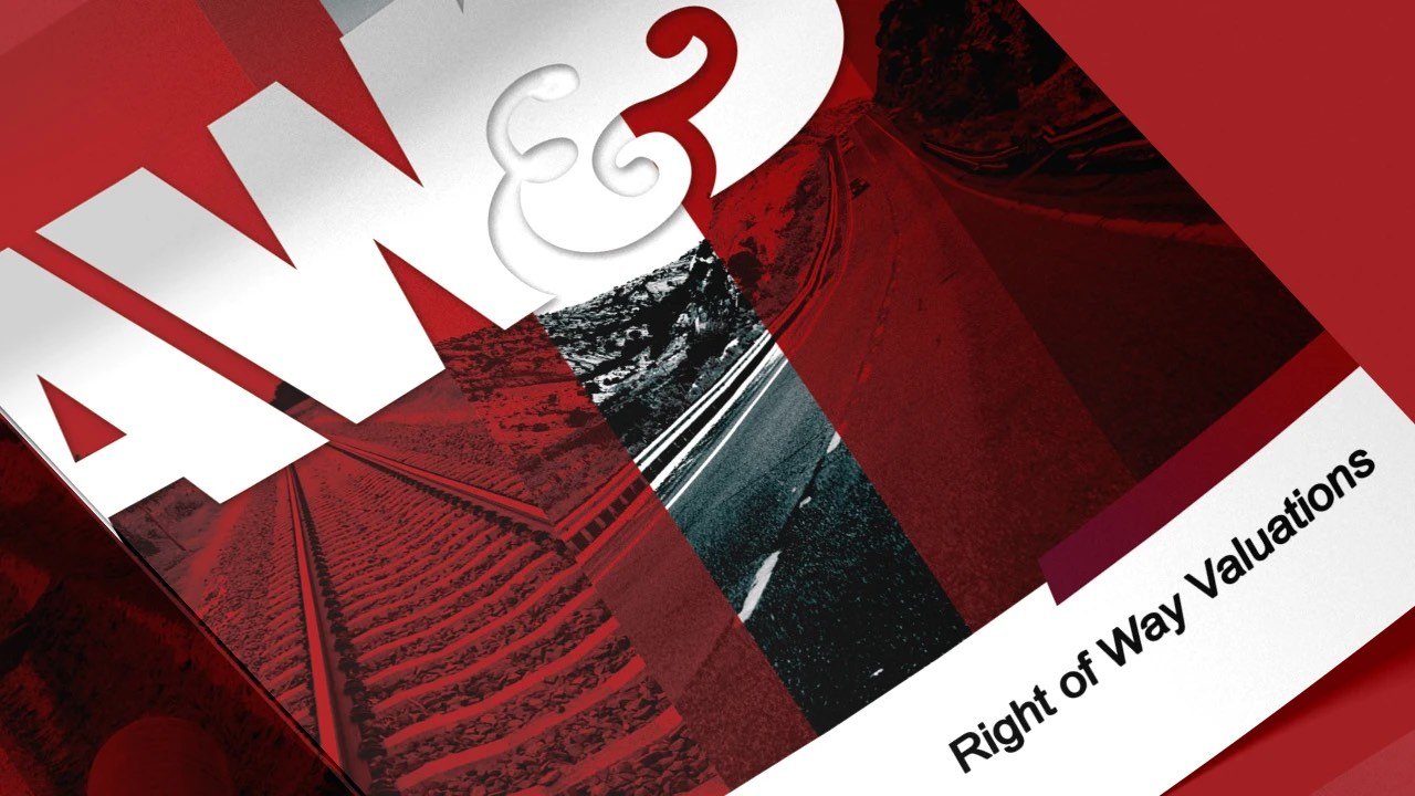 Red AW&S brochure cover with rail and highway photography in vertical strips